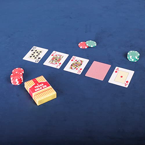 Gustaria Card Table Cover, Game Table Cover, Blue Poker Felt Table Cover, Fitted Square Mahjong Tablecloth With 3 Dice, For Poker, Bridge, Mah-Jongg, Board & Tile Games (34In X 34In) #TOP5