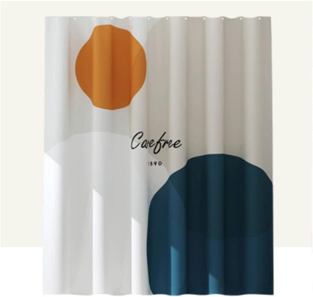 Best Shower Curtain Polyester Shower Curtain with Metal Grommets and Hooks Shower Curtain Liner Tub Curtains with Telescopic Rod for Bathroom Bath Decor (B 180x180cm)