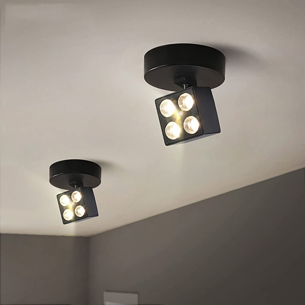 Reflektor Sufitowy Led W Kolorze Czarnym, Montowany Na Powierzchni, Regulowany, Stały Zestaw Oświetleniowy, Oświetlenie Galerii, Kierunkowe Reflektory Do Korytarza, Salon（1Light）