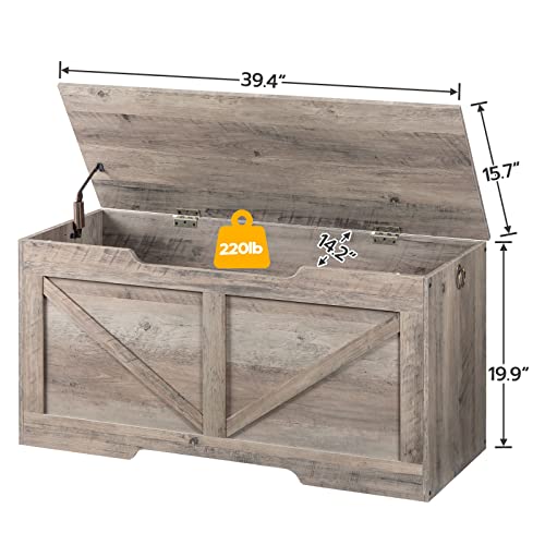 Hoobro Storage Chest, Retro Toy Box Organizer With U-Shaped Cut-Out Pull, Storage Bench, Safety Hinge, Sturdy Toy Chest, Wooden, Supports 220 Lb, Easy Assembly, Greige Bg771Cw01 #TOP5