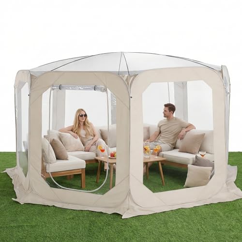 Carpa burbuja transparente 360x360x220cm para camping 6 personas miniatura 1
