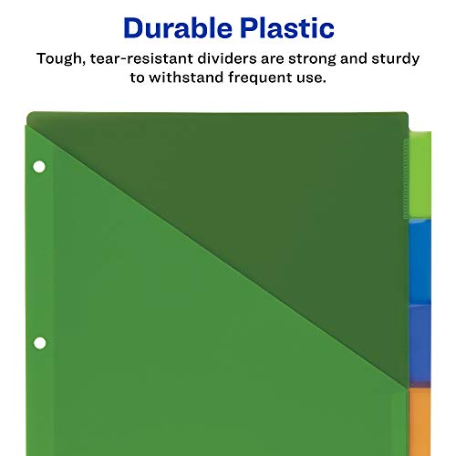 image for Avery Dividers for 3 Ring Binders, 5-Tab Binder Dividers, Two-Pocket P