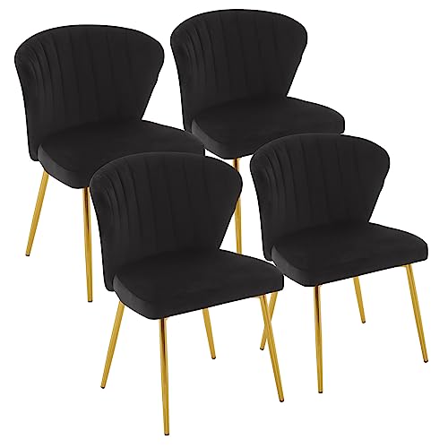 Sepnine - Sillas de Comedor Modernas de Terciopelo con Patas de Metal Dorado, para Comedor, Cocina, salón (Juego de 4...