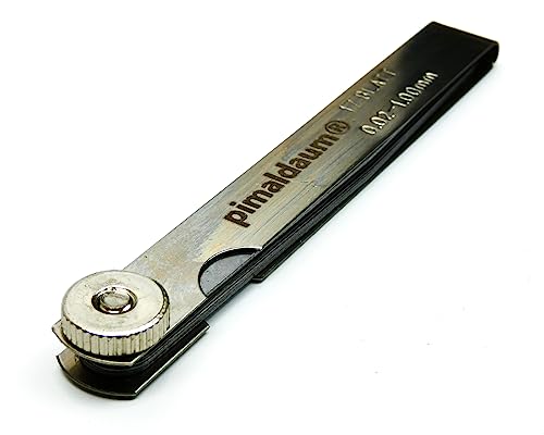 Foto von PIMALDAUM® Fühlerlehre 17 Klingen, 0,02-1,00 mm, gem. DIN 2275, Manganstahl zur einfachen und präzisen Messung und Prüfung von Spaltbreiten, Dicken und Abständen/Gaps