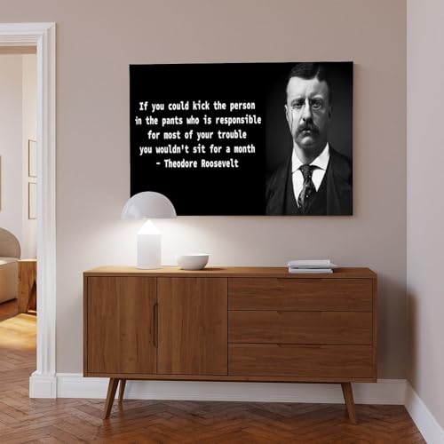 Poster citation Theodore Roosevelt 50x75 cm impression sur toile