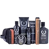 ZEUS Ultimate Beard & Body Care Kit - Complete Premium Beard Care & Grooming Gift Set for Men (Verbena Lime)