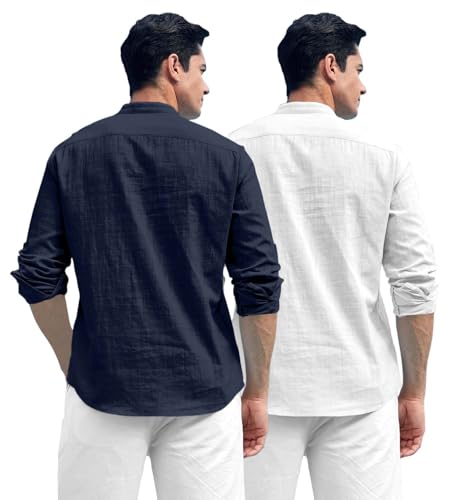 Image of Zombom Men's Kurta || Chinese Collar Long Sleeves || Straight Hip Length Kurtas || Short Kurta for Men || for Festival || Function || Occasion Wear Fancy Kurta for || Best Gifts for Men