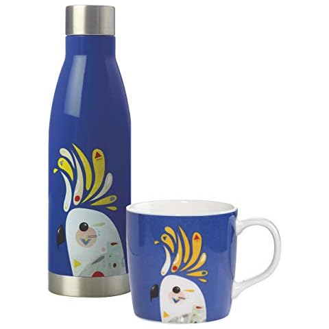 Maxwell & Williams Juego Botella de Agua con Taza, Porcelana Acero Inoxidable, Multicolor Cover