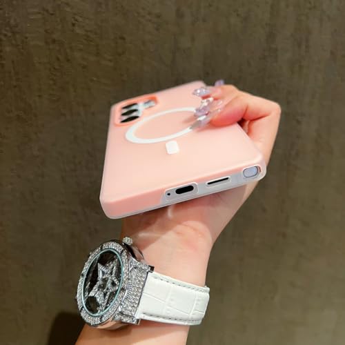 Coque Galaxy S24+ verte en gel mat avec support de charge Magsafe