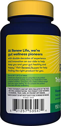 Renew Life Adult Fiber Supplement - Triple Fiber - Dietary Fiber - Dairy & Soy Free - 150 Vegetarian Capsules #TOP6