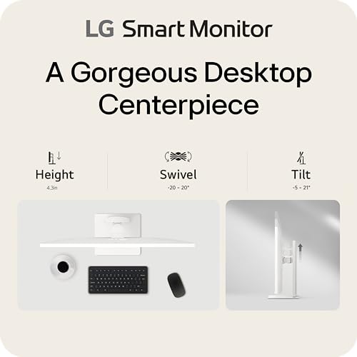 LG 37U730SA-W 37-inch Smart 4K UHD (3840 x 2160) IPS Computer Monitor, 60Hz, HDR10, webOS, Built-in Speaker, Airplay 2, Screen Share, HDMI, USB Type-C PD 65W, Tilt/Height/Swivel Stand, White - Image 7