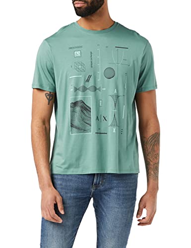 T-shirt Armani Exchange Homme à imprimé géométrique devant en coton confortable