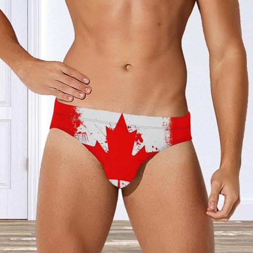 Canada Canadian Flag Mens Swim Briefs Quick Dry Triangle Trunks Swimsuit Swimming Bikini Swimwear4