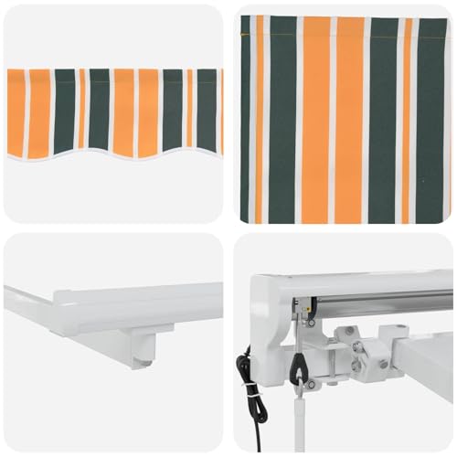 Auvent rétractable électrique bicolore 3,5x2,5m store extérieur terrasse