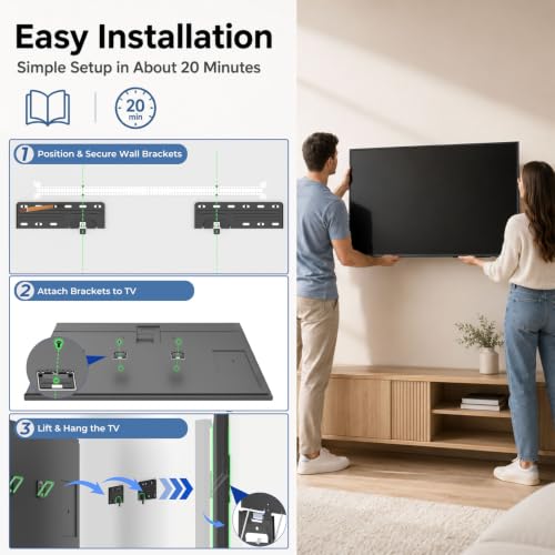 Ultra Slim TV Wall Mount for 42 to 100 Inch Flat, Slim and Frame LED TVs by Yaotieci - Used condition - Image 6