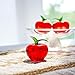 KRISININE 2inch Hand Blown Glass Red Apple Figurine Crystal Fruits Collectibles Apples Art Ornament Decoration for Home Office Kitchen for Women