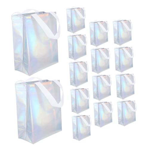 IMIKEYA 15個不織布バッグ パーティー 用 お祝い 誕生日 結婚式 ハンドル付き 再利用可能なトートバッグ ボトル収納 サンキューキャンディポーチ