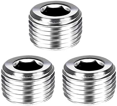 Joywayus 3Pcs Stainless Steel Internal Hex Thread Socket Pipe Plug 1/2"NPT Male