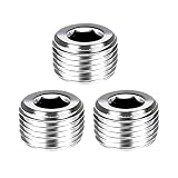 Joywayus 3Pcs Stainless Steel Internal Hex Thread Socket Pipe Plug 1/2"NPT Male