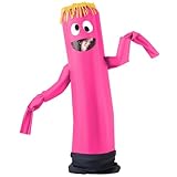 Spooktacular Creations Halloween Inflatable Costume Adult, Tube Man Blow up Costume, Tube Dancer Wacky Waving Arm Inflatable Suit for Cosplay Themed Parties, Pink
