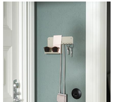 Image of Havrekross Wall Organiser w Hooks, Yellow, 23x13 cm (9x5) (Light Grey-Beige)