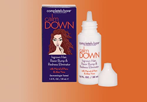 Completely Bare calm DOWN Ingrown Hair, Razor Bump & Redness Eliminator 1.0 FL OZ