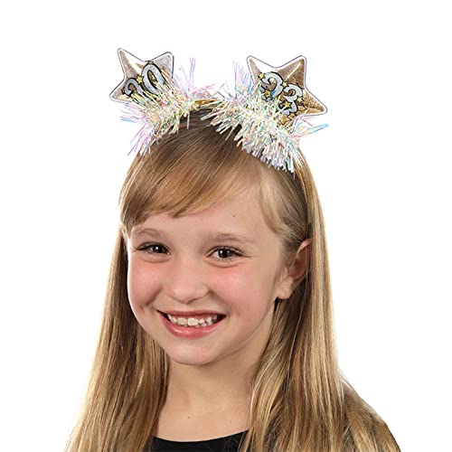 Binaryabc Happy New Year Headband Tiara,2023 New Year Headband,New Years Party Favors(Silver) #TOP3