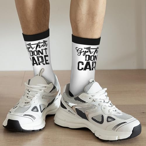 Vintage Gym Hair Don'T Care Unisex Cushion Crew Sock Soft Casual Mid-Calf Socks2