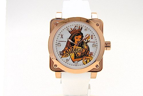 Christian Audigier For-201 Queen Of Clubs Watch Fortress Series Designer Of Ed Hardy Rose Gold Swarovski Crystal #TOP11