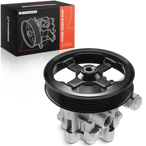 A-Premium Power Steering Pump, with Pulley, Compatible with Dodge Caliber 2007-2012 & Jeep Compass 2007-2017, Patriot 2007-2017, 2.0L 2.4L, Replace # 5105048AB, 5105048AC