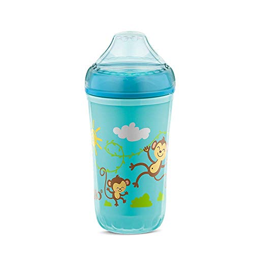 Copo Aprendizado sem Alça e Bebedor Silicone - Lillo, Azul, 240 ml