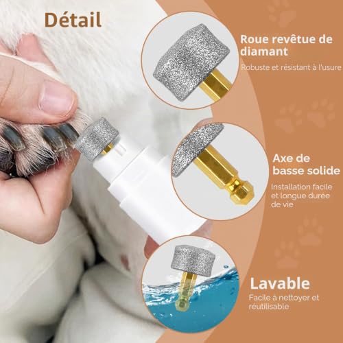 4 Tête Rechange Broyeur à Ongles Chien 80 Mailles pour Casfuy N10 N20 N30 – vue 4
