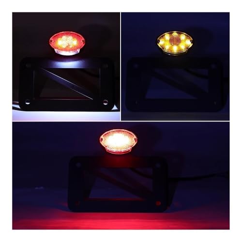 Support plaque d'immatriculation moto en acier rigide avec kit support lampe arrière robuste - 4