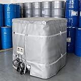 Metal Drum Heater,Industrial Grade Drumheating Blanket, Insulated Blanket 55/275gallon(200/1000l) 2000/4000w Bucket Heater- Fixed Thermostat/212℉/10-Hour Timer,-All-Weather Operatio 1000LGrey