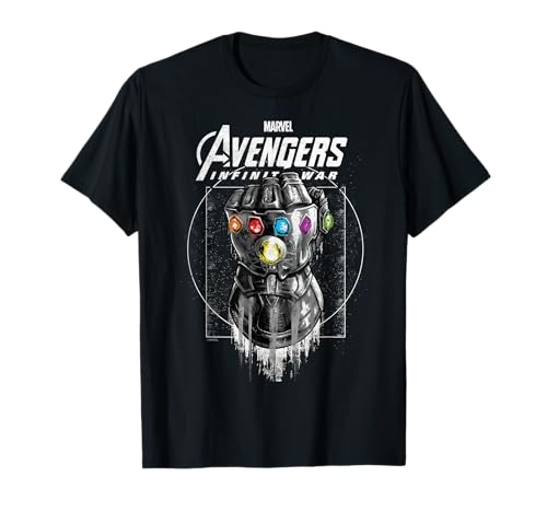 Marvel Infinity War Geo Gauntlet Drawing Graphic T-Shirt T-Shirt