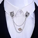 Stil: Trendy. Hinter Kette Kragen Pins Drache Wolf Tiger Brosche Kragen Pins Ginkgo Biloba Anstecknadel Herren Silber 1 Stück
