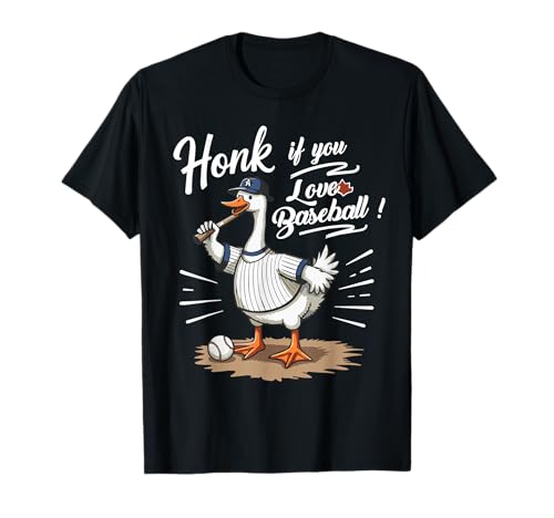 Retro Honk If You Love Baseball Silly Goose Game Day Sports T-Shirt