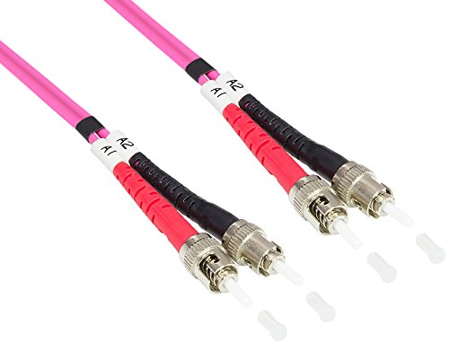 Good Connections LWL Duplex Patch Cable LC to SC Multimode 50/125 Inch Fibre Optic turquoise OM4 - Violett/Pink 1 m
