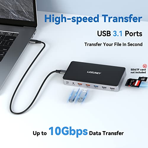 USB C Laptop Docking Station, 15 in 1 Triple Display Multiport Adapter with 3 Monitors Dock Compatible for Dell/Surface/HP/Lenovo Laptops (Dual DP, HDMI, VGA, USB Ports, RJ45, SD/TF, Mic/Audio, PD) - Thumbnail 3