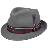 Stetson Salco Trilby Wollhut Filzhut Wollfilzhut Outdoorhut Regenhut Filztrilby Herren - mit Futter Herbst-Winter - XL (60-61 cm) grau