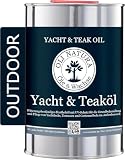 OLI-NATURA Huile de bois Yacht & Teck - Huiles pour l'intérieur et l'extérieur - Avec protection UV, intempéries et grisaillement - 1 litre, Teck