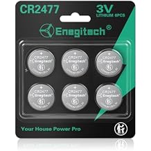 Enegitech CR2477 Lithium Button Battery Coin 2477 3V Button Cell for Wall Clocks, Hygrometers, Electronic Scales, Smart Meters, Compatible with Ecobee Smart Sensor Coin Cell 6 Pack