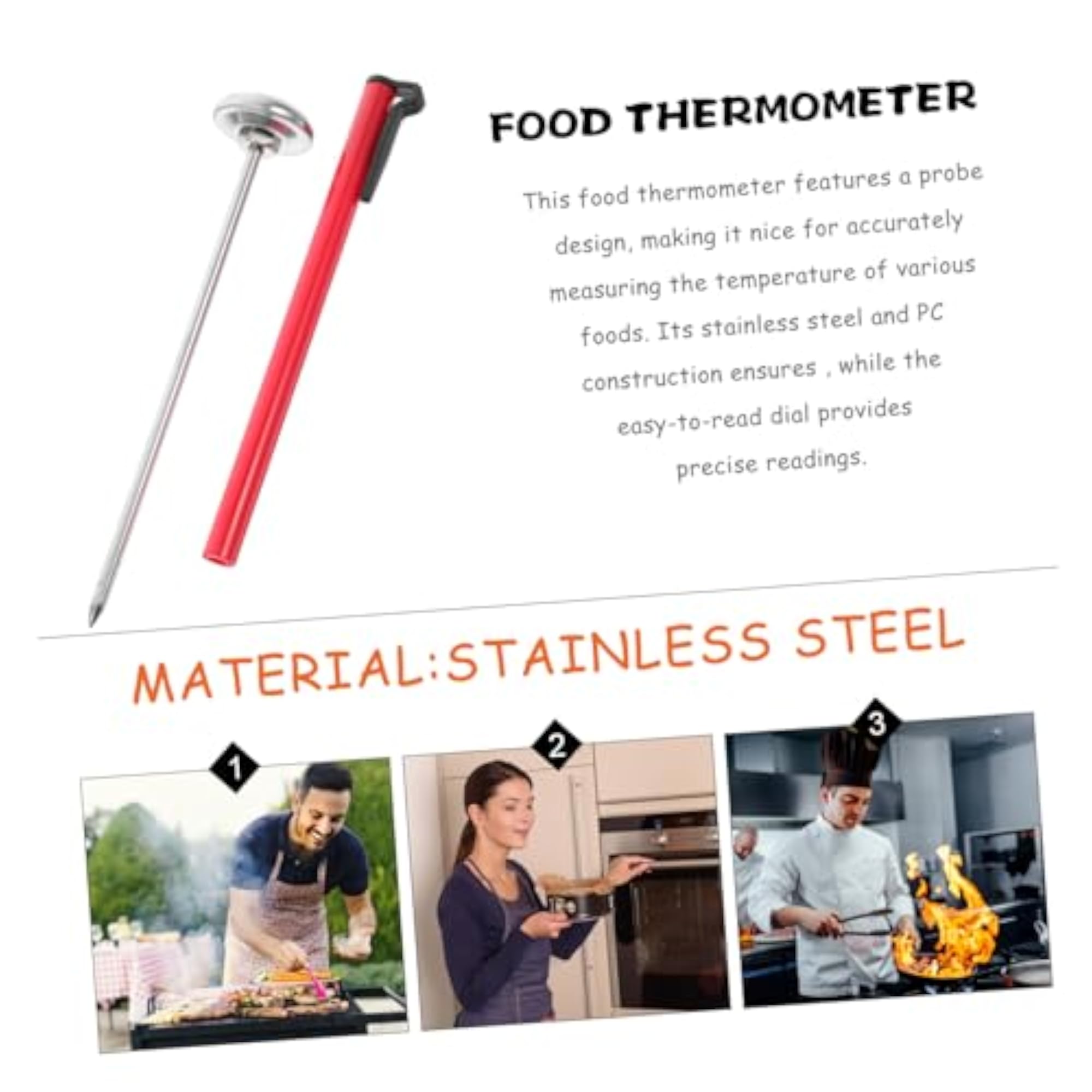 Cooking Probe Thermometer Analog Meat Thermometer