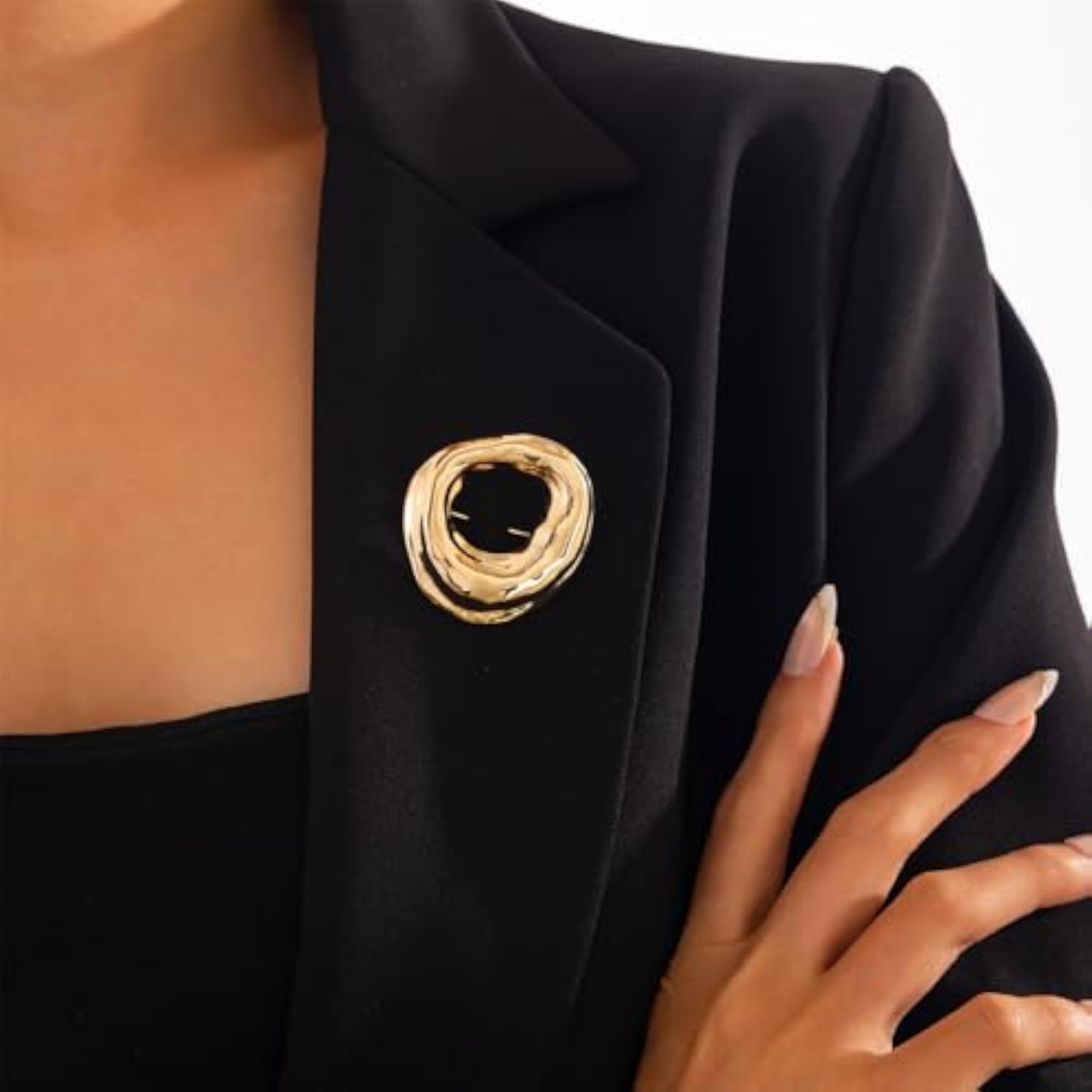 Dainty Gold-Tone Plated Geometric Brooches Pins for Women and Men
