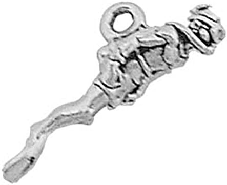925 Sterling Silver Classic Swimming Ocean Sea Scuba Diver Charm Pendant