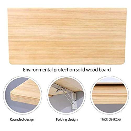 Table pliante en bois massif 80x30cm avec cadre support inox - 3