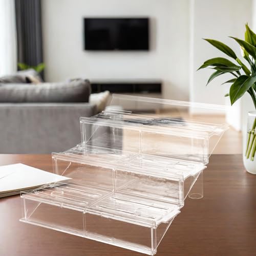 Soporte transparente escalonado resistente y fácil de limpiar para alimentos 6