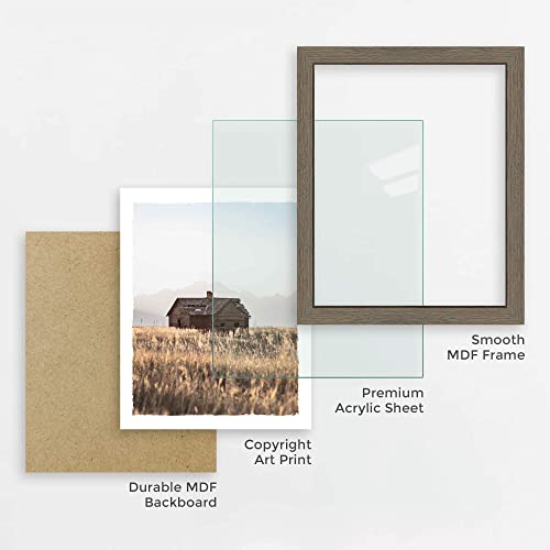 Bedroom Farm Wall Art Framed: Rustic Countryside Landscape Picture Country Barn Print Decor Farmhouse Sunset Scene Painting Photography Sheep Artwork For Living Room #TOP2