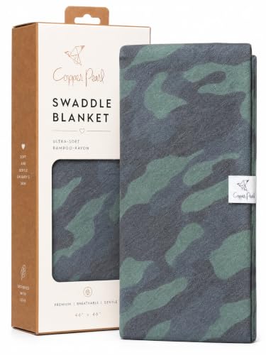 Copper Pearl Swaddle Blankets for Newborns | Soft Stretchy Receiving Blankets for Boys and Girls | Large 46 x 46 Inch Baby Blankets | Lightweight and Breathable Swaddles | Hunter