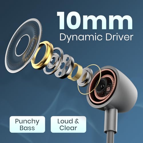 Image of Portronics Harmonics Z12 in Ear Bluetooth Neckband with Metallic Built & Hall Switch(ON /Off),Upto 35 Hours Playtime, Gaming /Music Mode, Low Latency, Bluetooth Version 5.3V, Type C Fast Charging(Grey)